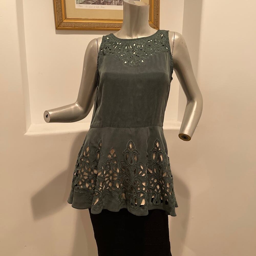 KAS New York Anthropologie Eyelet Top Size M New